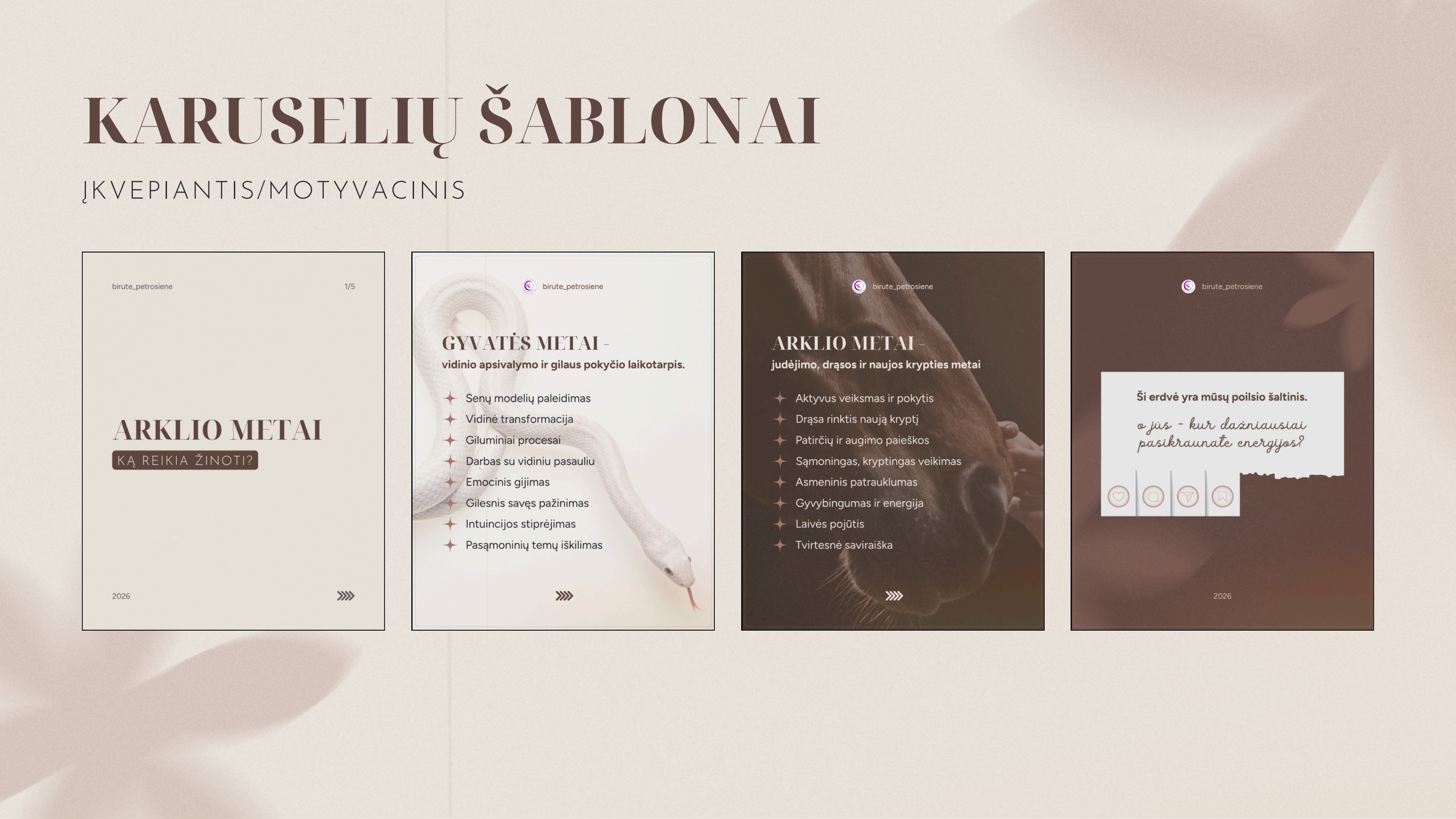 Instagram karuselės šablonas — Arklio metai